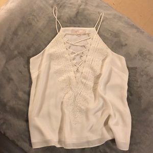 NWOT White blouse with lace design